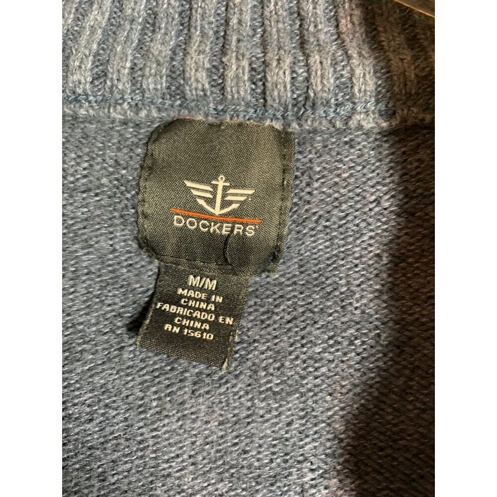 Dockers Men's Long Sleeve Knit Sweater Size Medium Blue AD7 - Picture 4 of 5